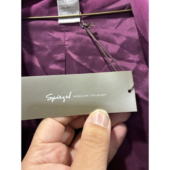 Spiegel 100% Silk Twill Magenta Trench Coat NWT Signature Luxury Collection - Picture 7 of 10
